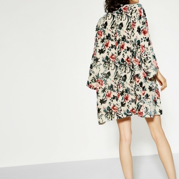 The Kooples Nude Silk Blend Moody Boho Velvet Floral Kimono One Size - Picture 3 of 14